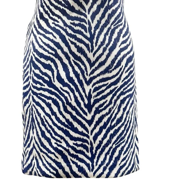 McLaughlin Womens Delaney Dress Montego Blue Tiger Animal Print Slvlss Sheath M - Picture 5 of 16